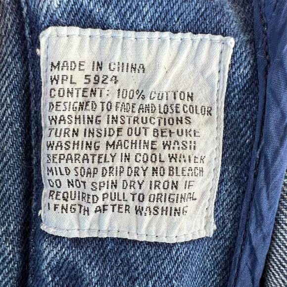 Vintage Cooper Sportswear Denim Jacket Moto Motorcycle Style Worn In SMALL 90s - Picture 10 of 10